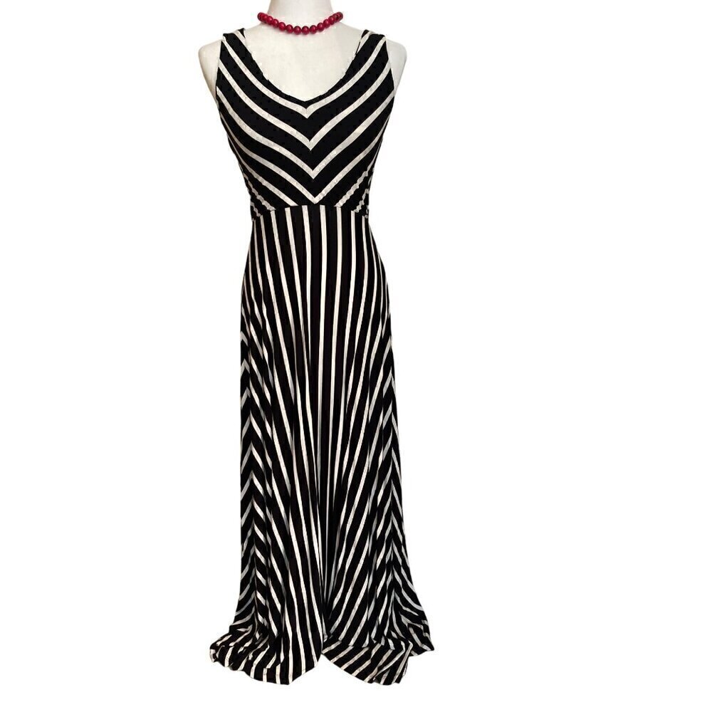 Athleta Dreamin Stripe Maxi Sleeveless Boho Coquette Closet Staple Dress Size XS